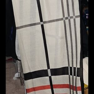 Plaid Scarf with Red and Black Stripes